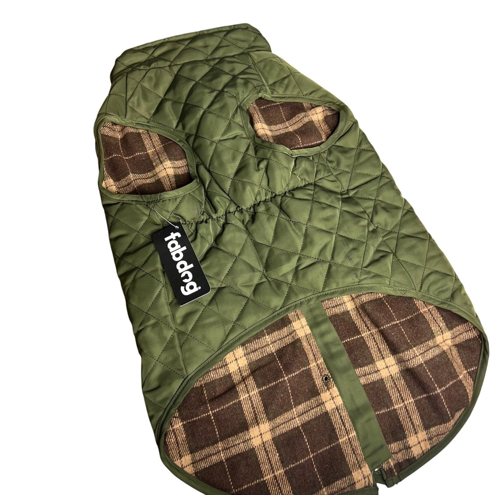 Fab Dog Olive Quilted Barn Coat Dog Jacket Vest‎ 20 Inch Hunting NWT